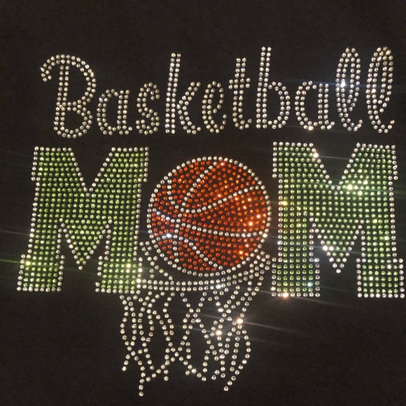 Rhinestone Bling Bling Basketball Mom, Custom Made T-shirt. Gildan L - Picture 3 of 6
